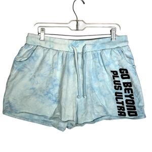Hot Topic My Hero Academia Blue Tie Dye Sweat Shorts Cotton Women XL Drawstring